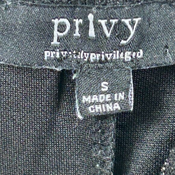 Privy Dress Womens Small Black Asymmetrical Sleeveless V Neck Glittery Ruffled - Picture 5 of 13